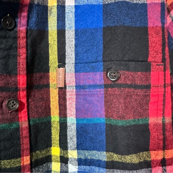 CHAPS heavy weight plaid button up shirt gorgeous plaid rich colours - Picture 8 of 12